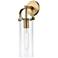 Pilaster 17" High Brushed Brass and Clear Glass Wall Sconce