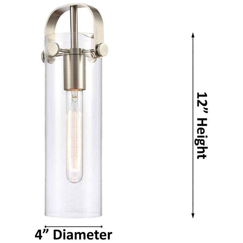 Image 5 Pilaster 17" High Brushed Brass and Clear Glass Wall Sconce more views