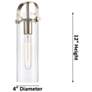 5_Pilaster 17" High Brushed Brass and Clear Glass Wall Sconce more views