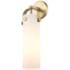 Pilaster 17" High Brushed Brass Wall Sconce with White Glass