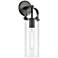 Pilaster 17" High Matte Black Wall Sconce