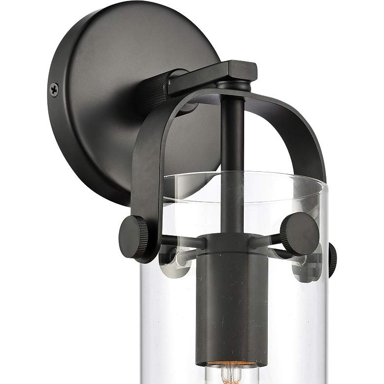 Image 2 Pilaster 17" High Matte Black Wall Sconce more views
