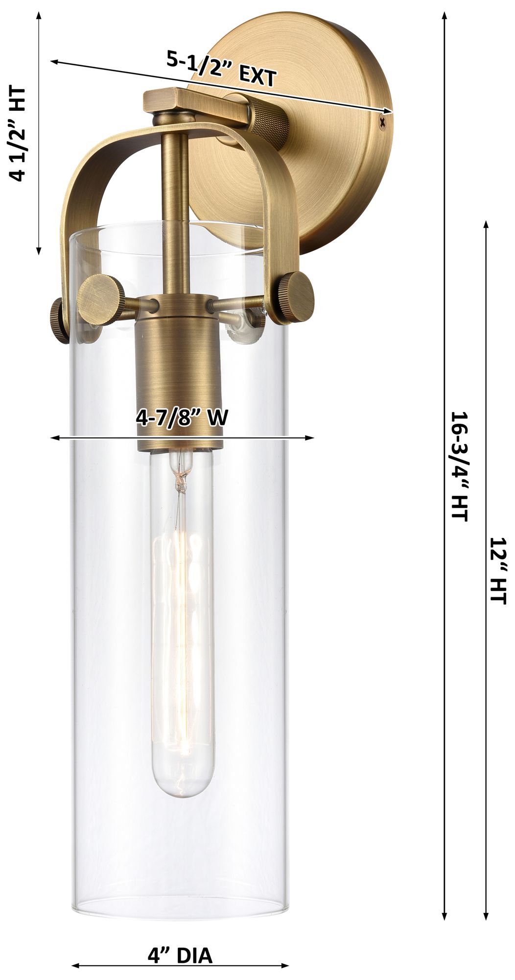 Image 3 Pilaster 17"H Champagne Bronze Wall Sconce w/ Mercury Glass more views