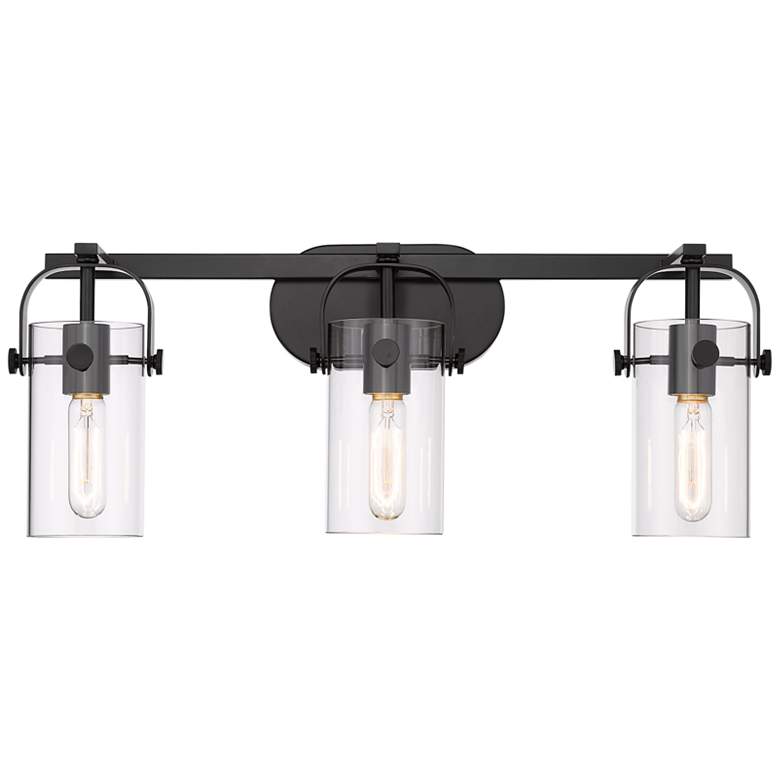 Image 1 Pilaster 24 1/4" Wide Matte Black 3-Light Bath Vanity Light