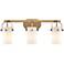 Pilaster 24 1/4"W Brass 3-Light Bath Light with White Glass