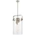 Pilaster 25.5" 4 Light Brushed Nickel LED Pendant w/ Clear Shade