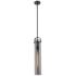 Pilaster 4 3/4"W Matte Black and Smoke Glass Mini Pendant
