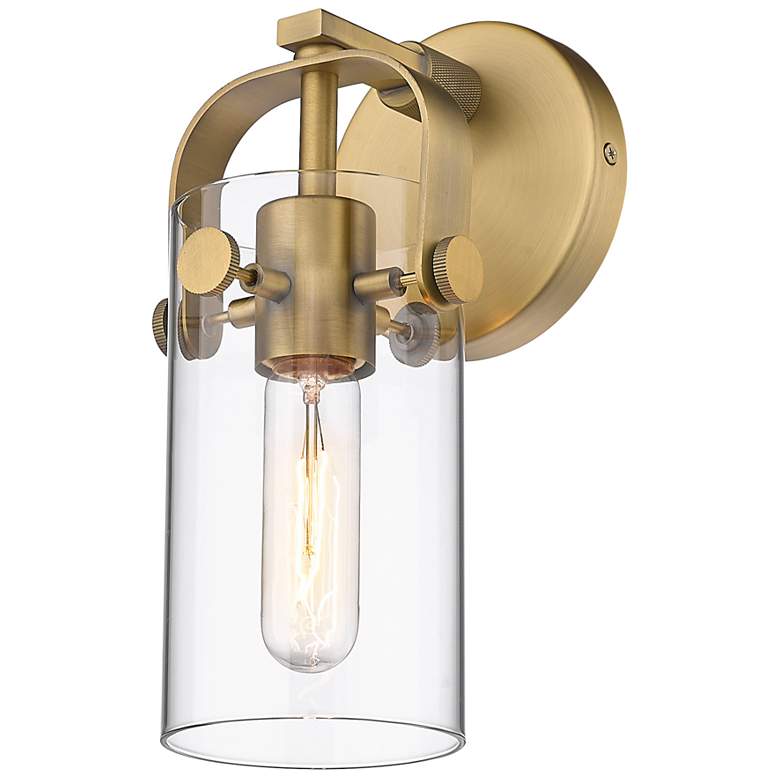 Image 1 Pilaster 4" 5" LED Sconce - Brass Finish - Clear Shade