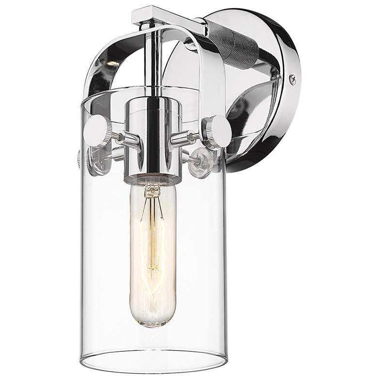 Image 1 Pilaster 4" 5" LED Sconce - Nickel Finish - Clear Shade