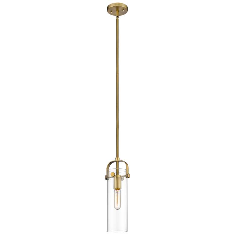 Image 1 Pilaster 5" LED Mini Pendant - Brushed Brass - Clear Shade