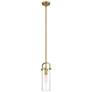 Pilaster 5" LED Mini Pendant - Brushed Brass - Clear Shade