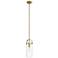 Pilaster 5" LED Mini Pendant - Brushed Brass - Clear Shade