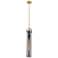 Pilaster 5" Wide Stem Hung Brushed Brass Pendant With Smoke Shade