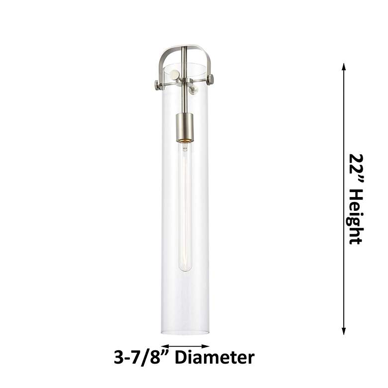 Image 3 Pilaster 5" Wide Stem Hung Brushed Brass Pendant With Smoke Shade more views