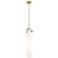 Pilaster 5" Wide Stem Hung Brushed Brass Pendant With White Shade