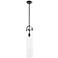 Pilaster 5" Wide Stem Hung Matte Black Pendant With Clear Shade