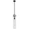 Pilaster 5" Wide Stem Hung Matte Black Pendant With Seedy Shade