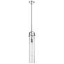 Pilaster 5" Wide Stem Hung Polished Nickel Pendant With Clear Shade