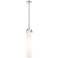 Pilaster 5" Wide Stem Hung Polished Nickel Pendant With White Shade