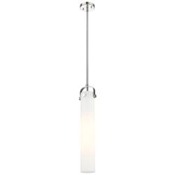 Pilaster 5&quot; Wide Stem Hung Polished Nickel Pendant With White Shade