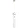Pilaster 5" Wide Stem Hung Satin Nickel Pendant With Clear Shade