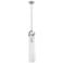 Pilaster 5" Wide Stem Hung Satin Nickel Pendant With Seedy Shade