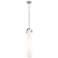 Pilaster 5" Wide Stem Hung Satin Nickel Pendant With White Shade