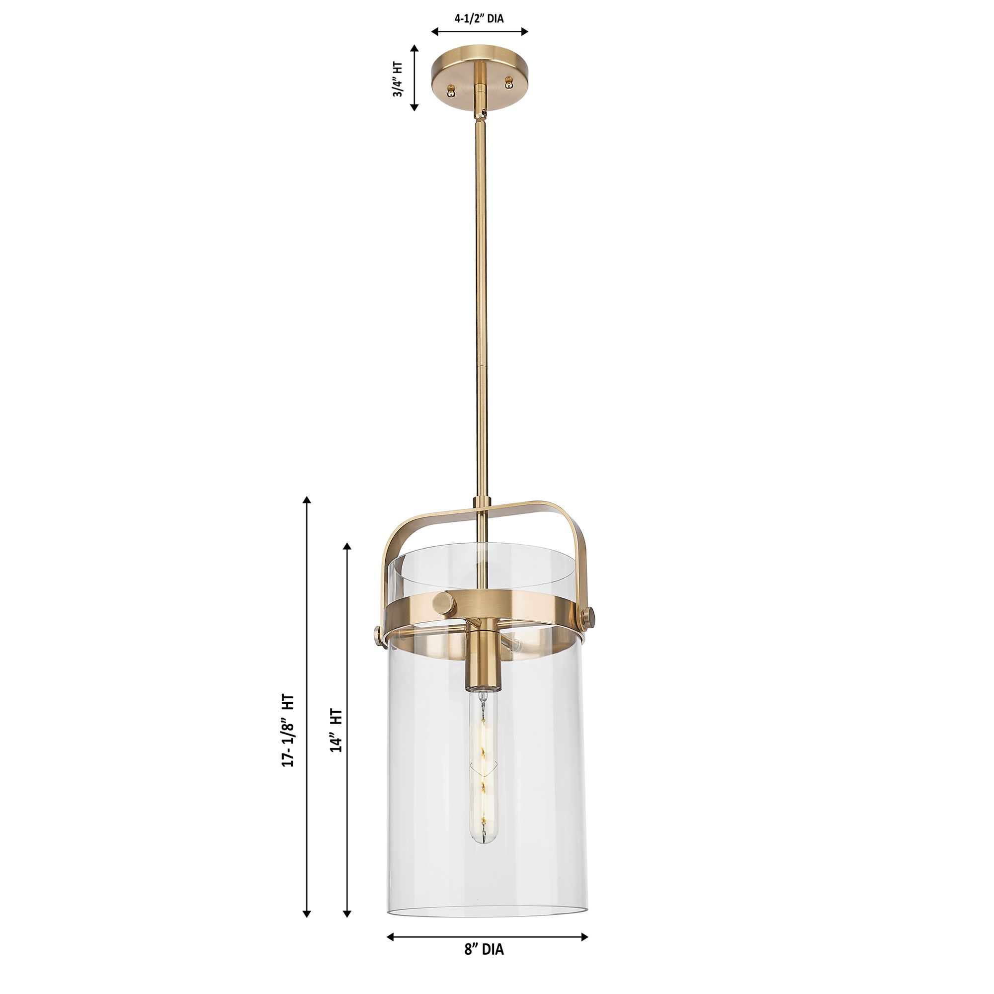 Image 2 Pilaster 8"W Champagne Bronze Mini Pendant with White Shade more views