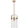 Pilaster 8"W Champagne Bronze Stem Hung Mini Pendant With Clear Shade