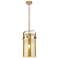Pilaster 8"W Champagne Bronze Stem Hung Mini Pendant With Mercury Shade