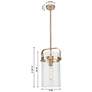 2_Pilaster 8"W Champagne Bronze Stem Hung Mini Pendant With Mercury Shade more views