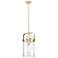 Pilaster 8"W Champagne Bronze Stem Hung Mini Pendant With Seedy Shade