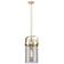 Pilaster 8"W Champagne Bronze Stem Mini Pendant With Light Smoke Shade