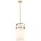 Pilaster 8"W Champagne Stem Mini Pendant With Cased Matte White Shade