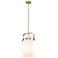 Pilaster 9.38" Wide Stem Hung Brushed Brass Pendant With White Shade