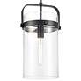 3_Pilaster 9.38" Wide Stem Hung Matte Black Pendant With Clear Shade more views