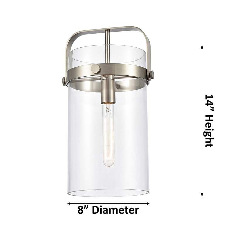 Image 4 Pilaster 9.38" Wide Stem Hung Matte Black Pendant With Clear Shade more views