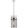 Pilaster 9.38" Wide Stem Hung Polished Nickel Pendant With Smoke Shade