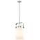 Pilaster 9.38" Wide Stem Hung Satin Nickel Pendant With White Shade