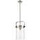 Pilaster 9" LED Mini Pendant - Brushed Satin Nickel - Clear Shade