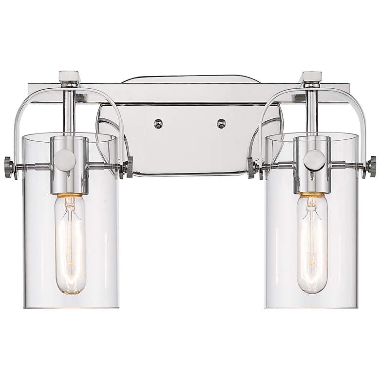 Image 1 Pilaster II 10 1/2"H Chrome 2-Light Sconce w/ Clear Glass