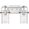 Pilaster II 10 1/2"H Chrome 2-Light Sconce w/ Clear Glass