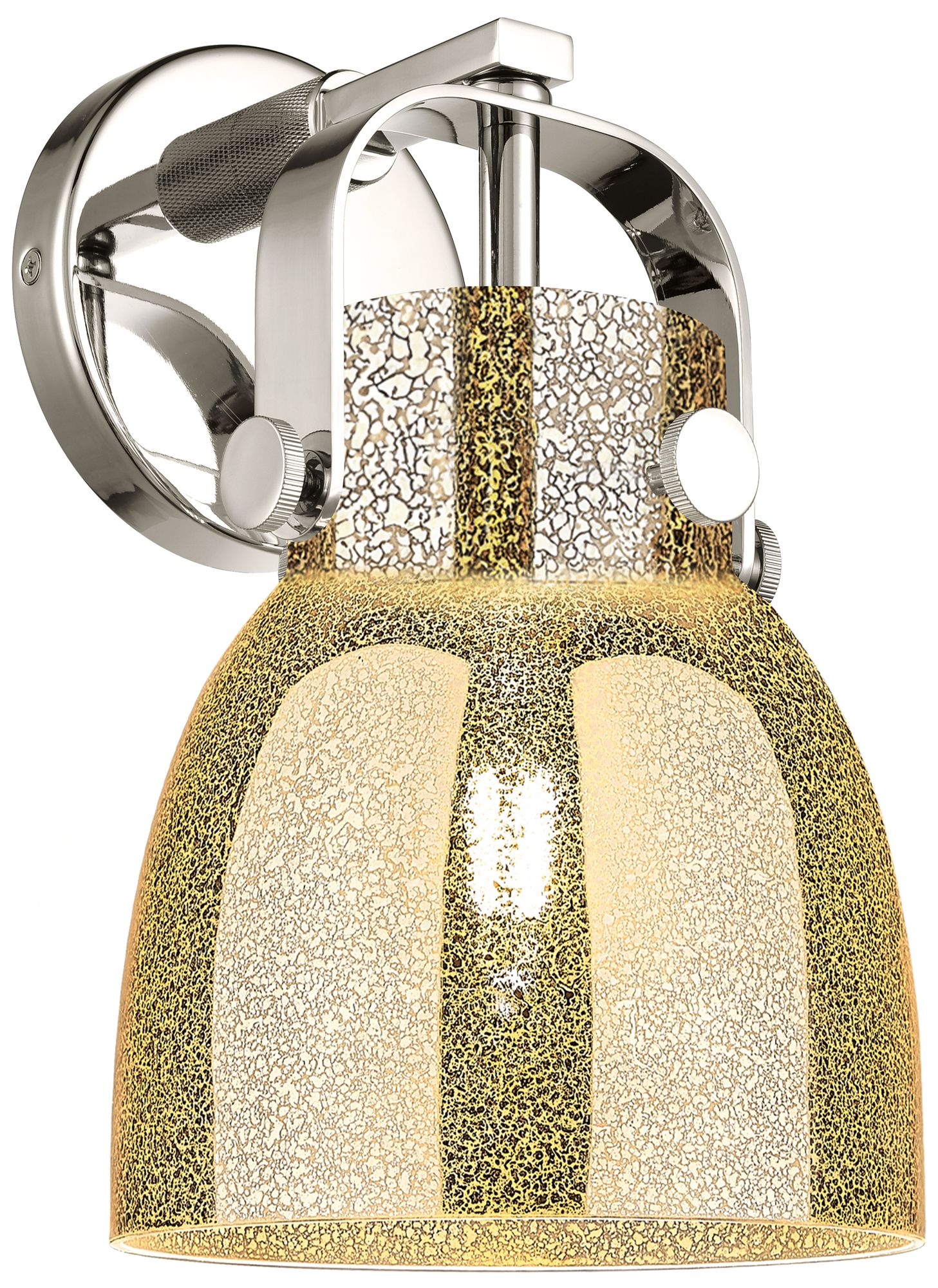 Pilaster II Bell 10"H Polished Nickel Wall Sconce With Mercury Shade