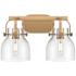 Pilaster II Bell 17" Wide 2 Light Brushed Brass Bath Light With Clear