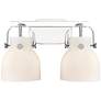 Pilaster II Bell 17" Wide 2 Light Chrome Bath Light With White Shade