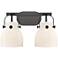 Pilaster II Bell 17" Wide 2 Light Matte Black Bath Light With White Sh