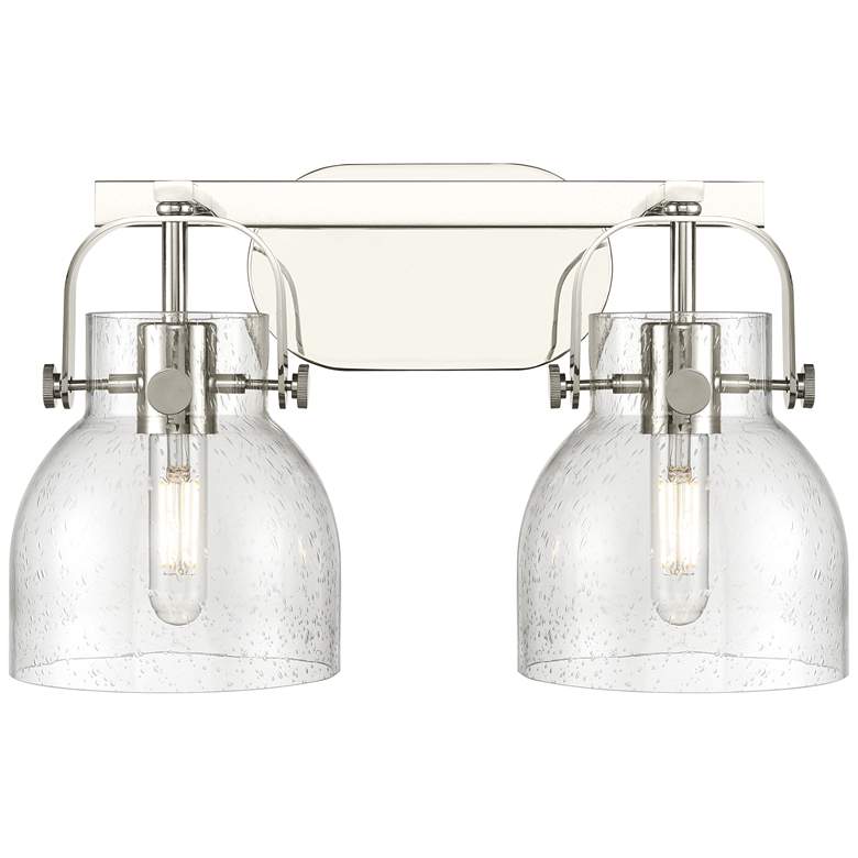 Image 1 Pilaster II Bell 17" Wide 2 Light Polished Nickel Bath Light w/ Seedy