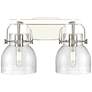 Pilaster II Bell 17" Wide 2 Light Polished Nickel Bath Light w/ Seedy