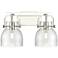 Pilaster II Bell 17" Wide 2 Light Polished Nickel Bath Light w/ Seedy