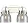 Pilaster II Bell 17" Wide 2 Light Polished Nickel Bath Light w/ Smoke